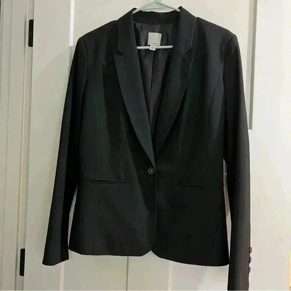 Halogen Women’s Black Blazer Jacket Size 8 One Button Lined - Picture 1 of 10